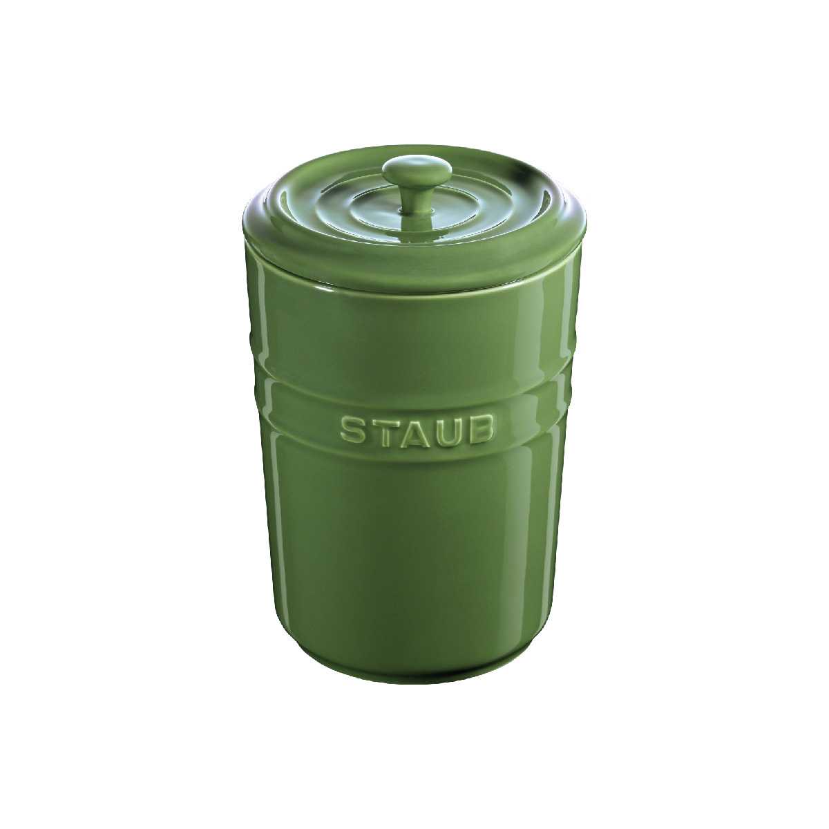 Staub - Hũ đựng thực phẩm màu xanh rêu - 14cm
