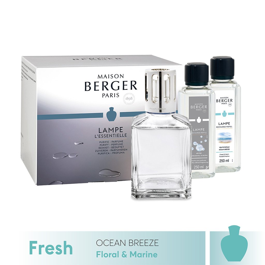MAISON BERGER - Bộ đèn xông tinh dầu Essential Square - 2 món - 380ml