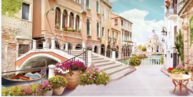 Tranh bích hoạ phong cảnh Châu Âu TBH136