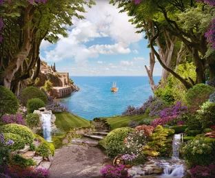 Tranh bích hoạ phong cảnh Châu Âu TBH45