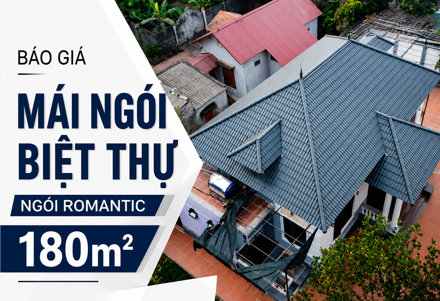 Báo Giá Mái Ngói Biệt Thự 180m2