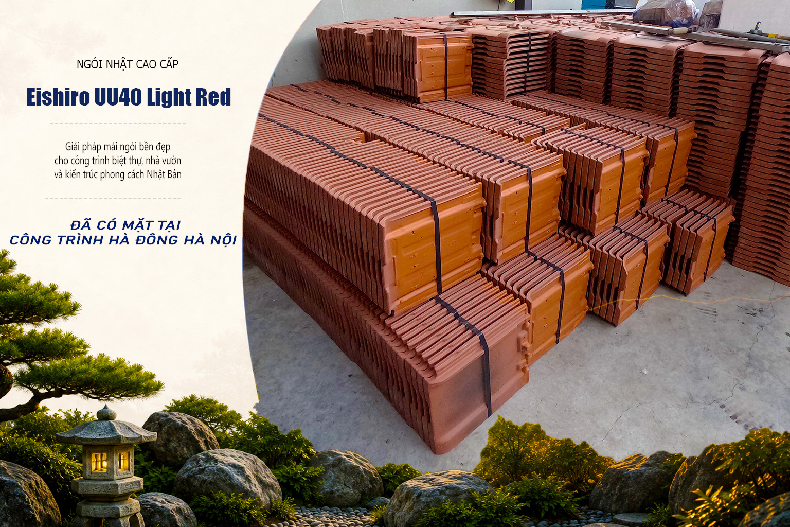 Ngói Eishiro UU40 Light Red Nhật Bản Có Mặt Tại Công Trình Hà Đông Hà Nội