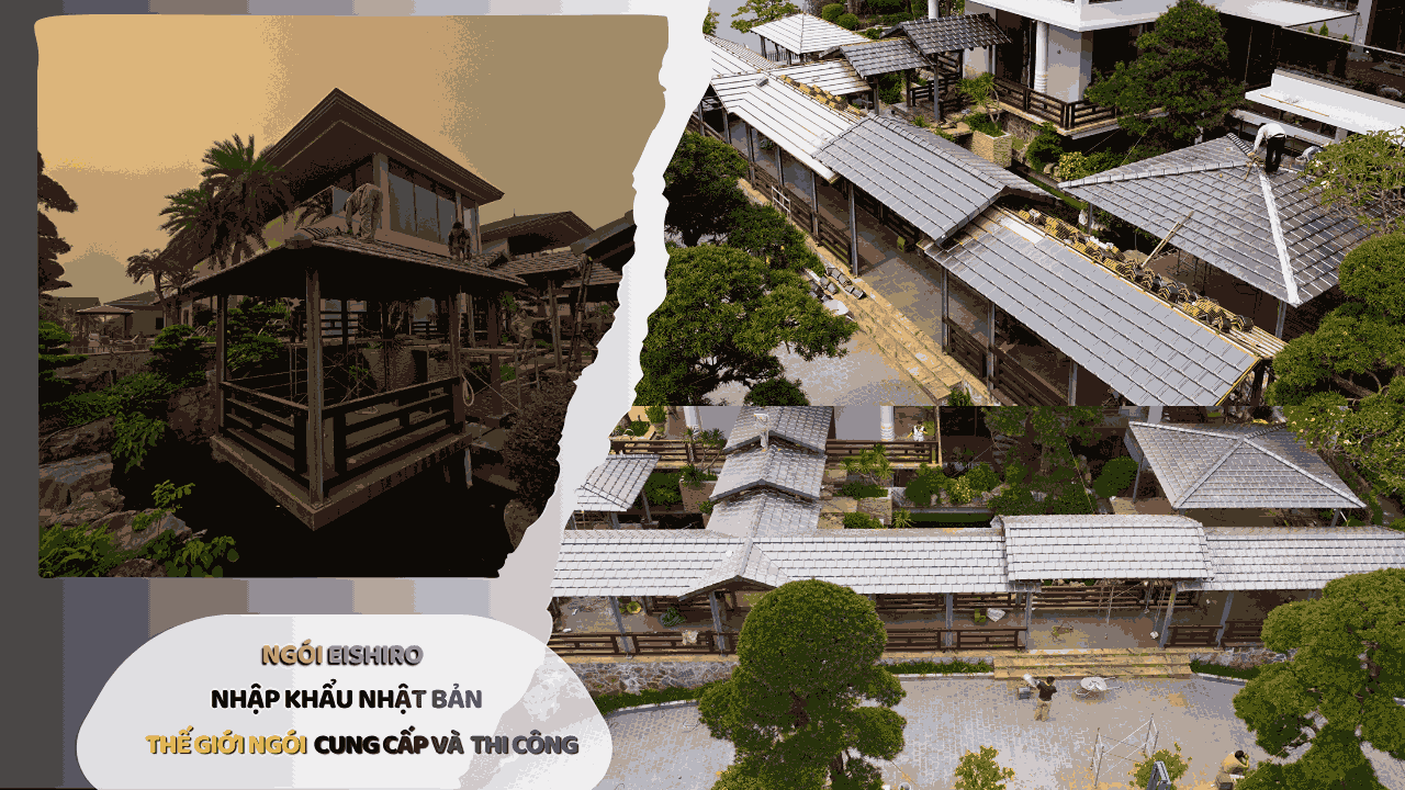 Thi công mái ngói nhập khẩu nhật bản Eishiro UU40