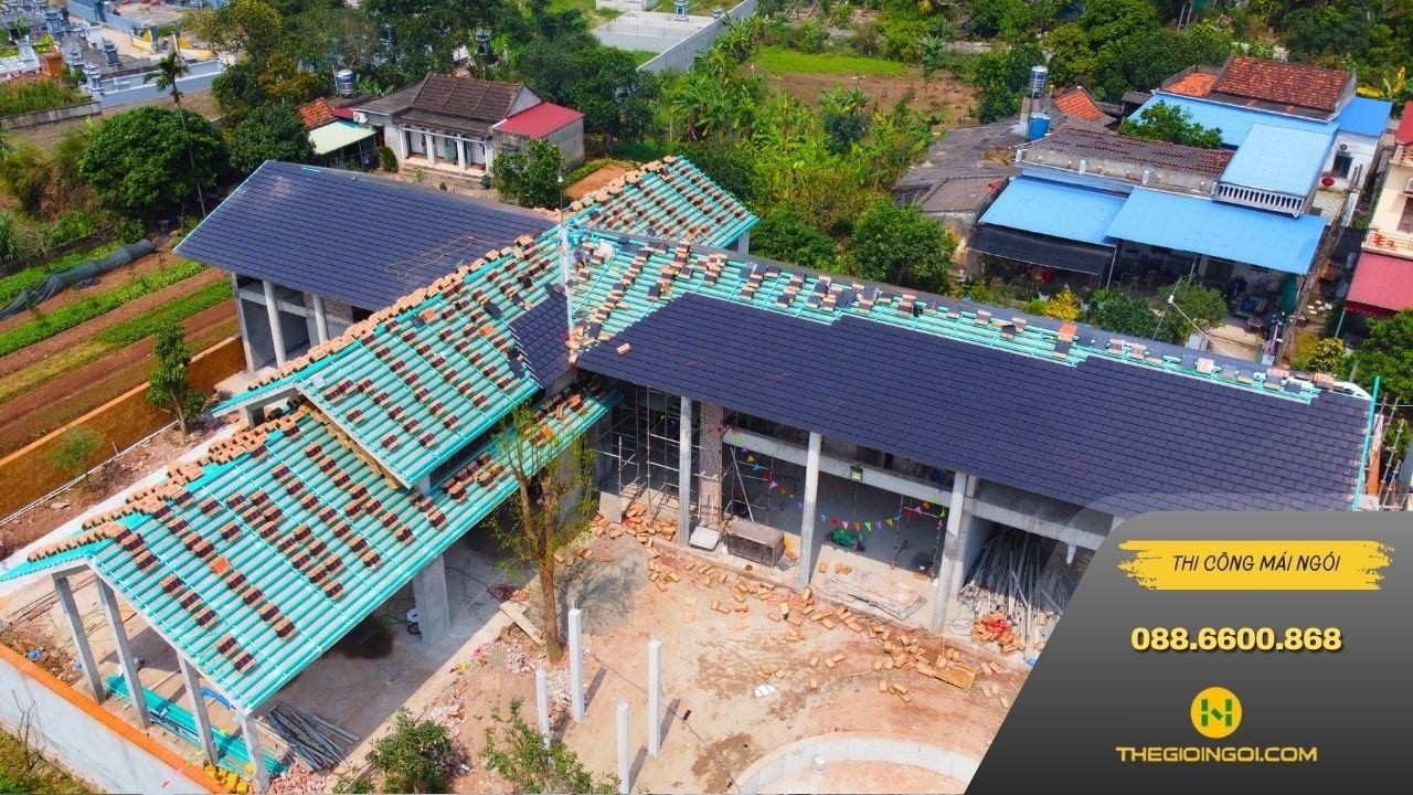 Thi Công Mái Ngói Viglacera T03 cho biệt thự ở Nam Định