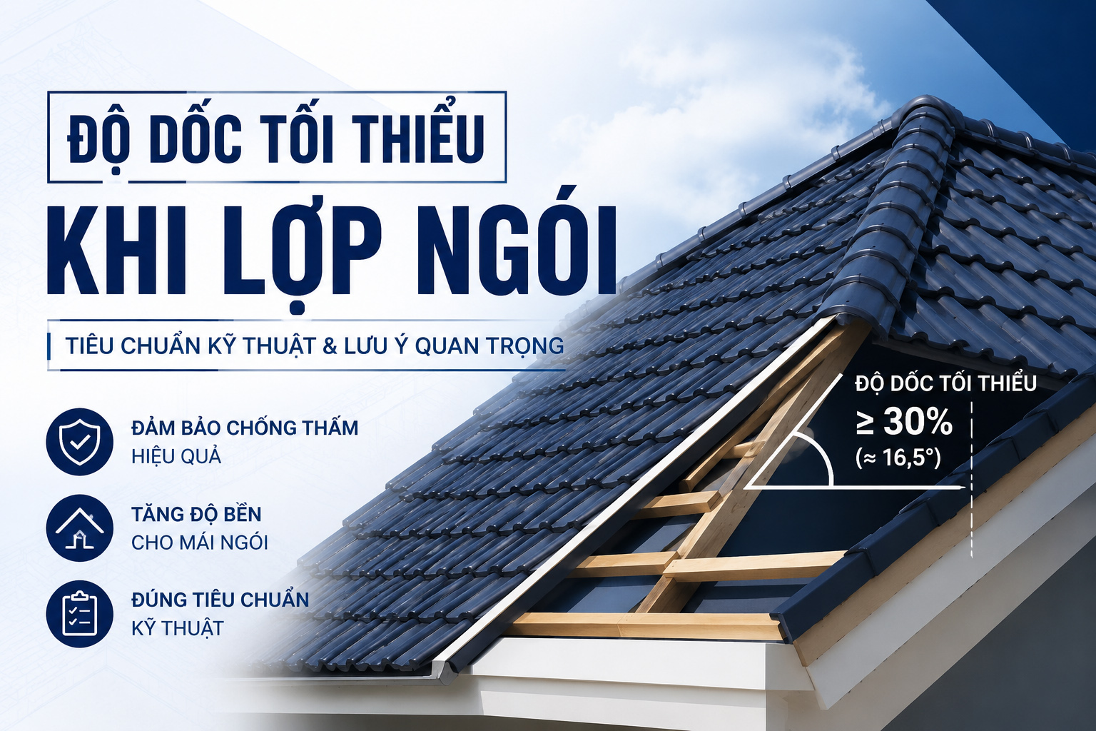 Độ dốc tối thiểu khi lợp ngói