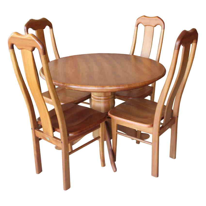 BÀN TRÒN 1M + 4 GHẾ ĐẦU BÒ