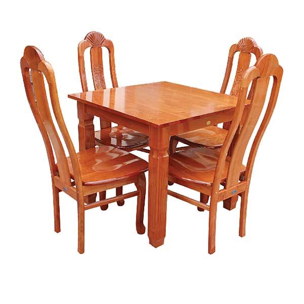 BÀN VUÔNG 800 K1 + 4 GHẾ RẼ QUẠT