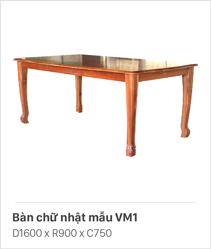 BỘ BÀN ĂN CN 1M6 VM1 VÀ 6 GHẾ VM2