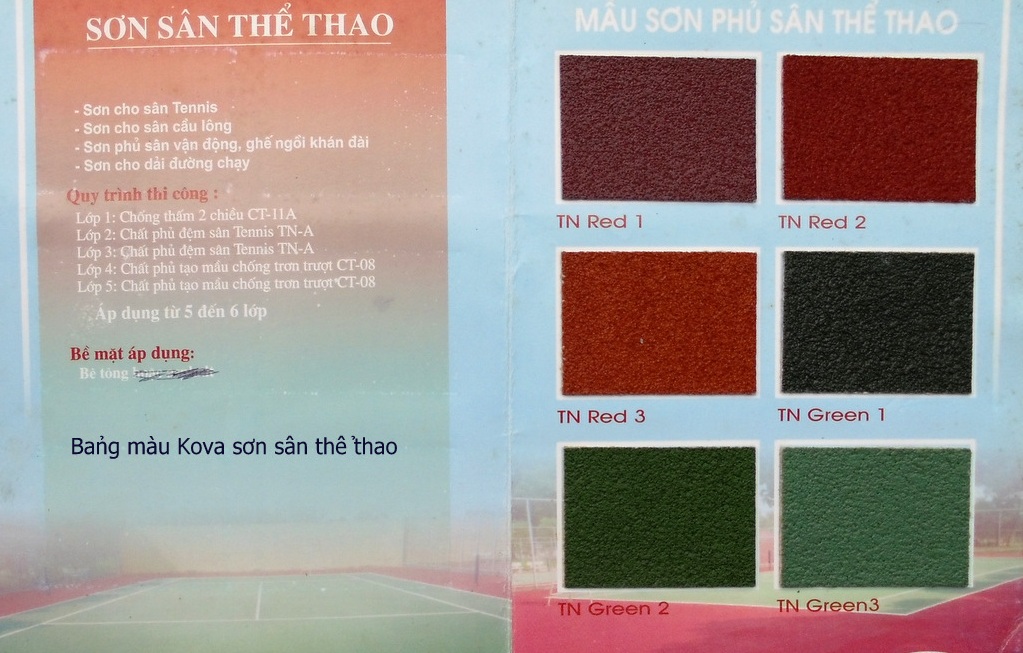 KOVA CT-08 (MÀU TRẮNG, XANH, ĐỎ)_ Sơn Phủ Sân Thể Thao Tenis ...