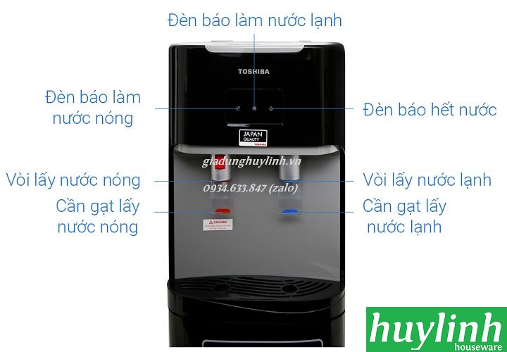 Cây nước nóng lạnh Toshiba RWF-W1669BV-K1 5