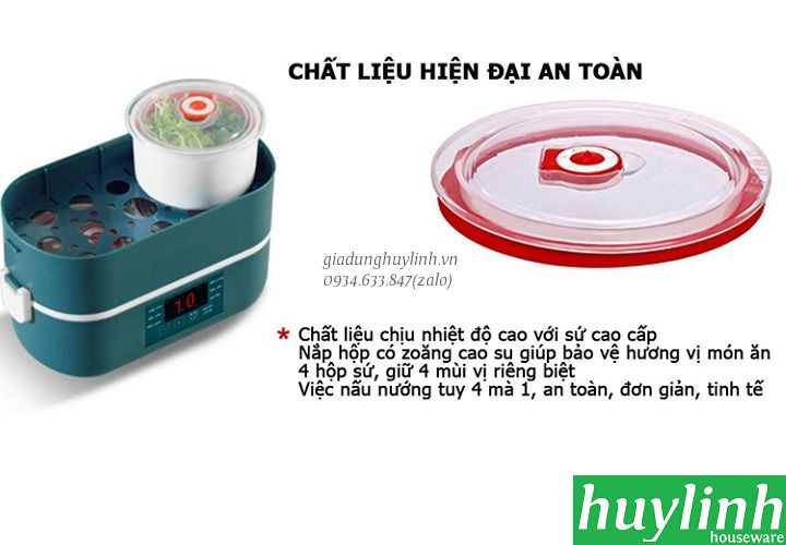 Hộp cơm hâm nóng thông minh Song Anh - 4 ngăn sứ 7