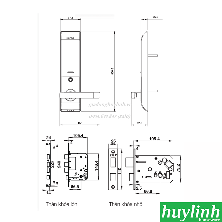 Khóa điện tử Hafele EL7500-TC - 912.05.716 4