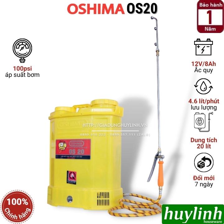 Bình xịt điện phun thuốc trừ sâu Oshima OS20 - 20 lít - 12V/8Ah Bình xịt điện phun thuốc trừ sâu Oshima OS20 - 20 lít - 12V/8Ah