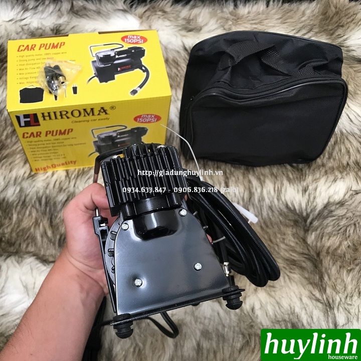 Máy bơm lốp mini ô tô Hiroma DHL-0312 - 12V 2