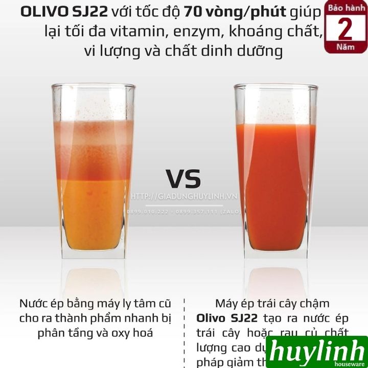 Máy ép chậm trục ngang Olivo SJ22 - 150W 8