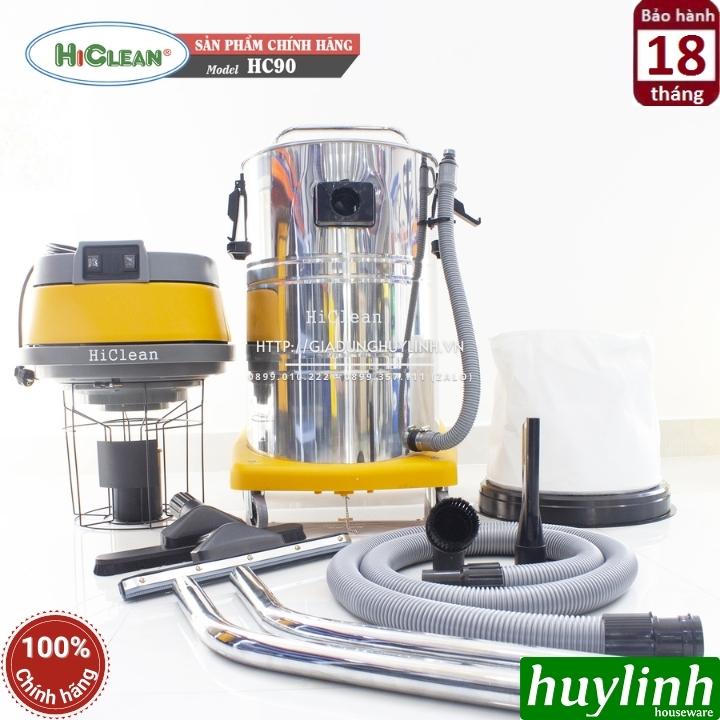 Máy hút bụi công nghiệp khô và ướt HiClean HC90 - 90 lít - 3200W - 2 ...