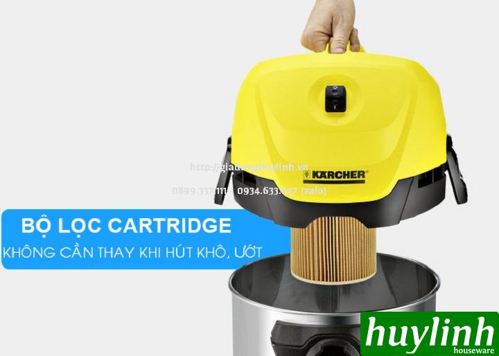 Máy hút bụi khô và ướt Karcher WD3 Premium - Tặng 5 túi lọc bụi 5