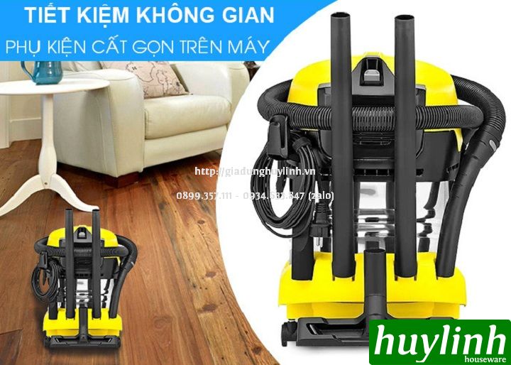 Máy hút bụi khô và ướt Karcher WD4 Premium - Tặng 4 túi lọc bụi 7