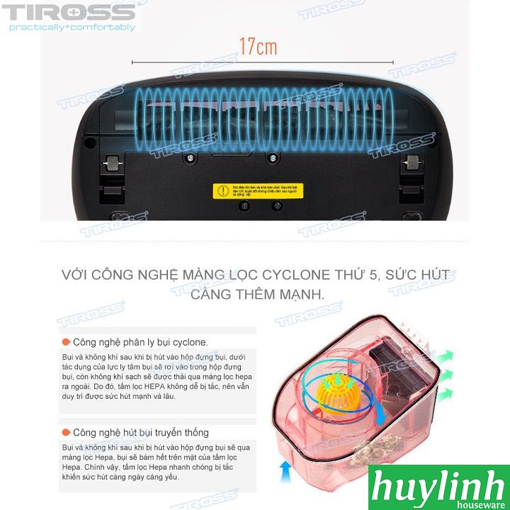 Máy hút bụi trên giường Tiross TS9302-1