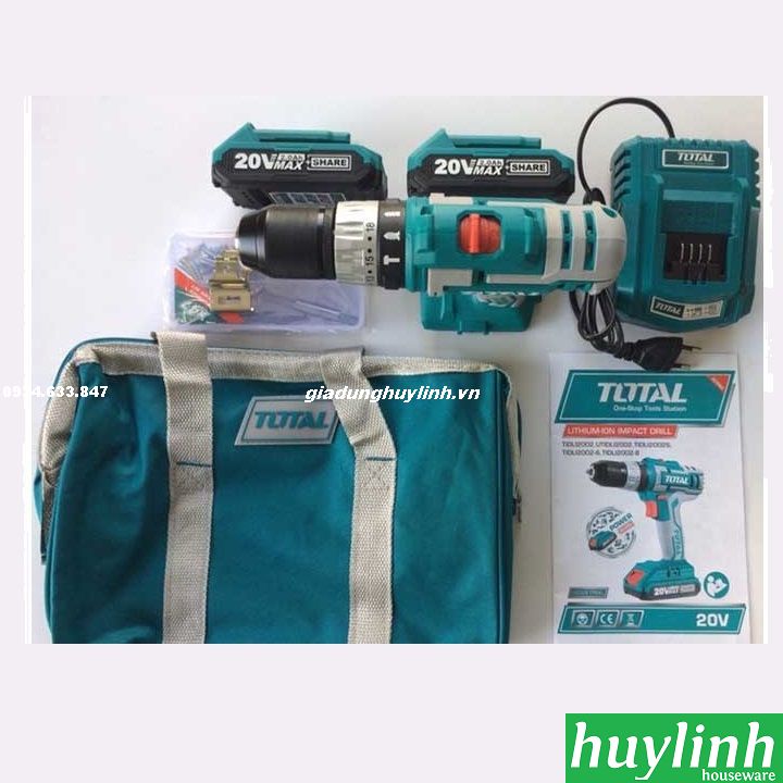 máy khoan búa dùng pin total tidli2002 - 2 pin li-ion 20v 3