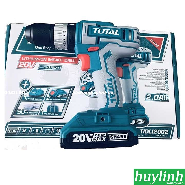 máy khoan búa dùng pin total tidli2002 - 2 pin li-ion 20v 4