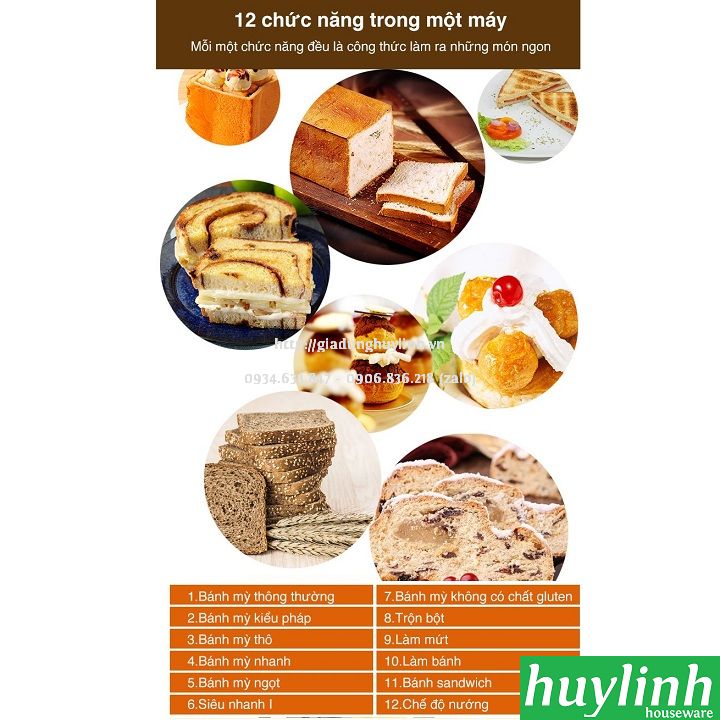 Máy làm bánh mì Tiross TS8230 - 12 chức năng 5