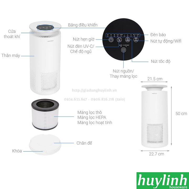 Máy lọc không khí Hafele CF-8126S - 537.82.720 - Wifi [30 - 35m2] 2