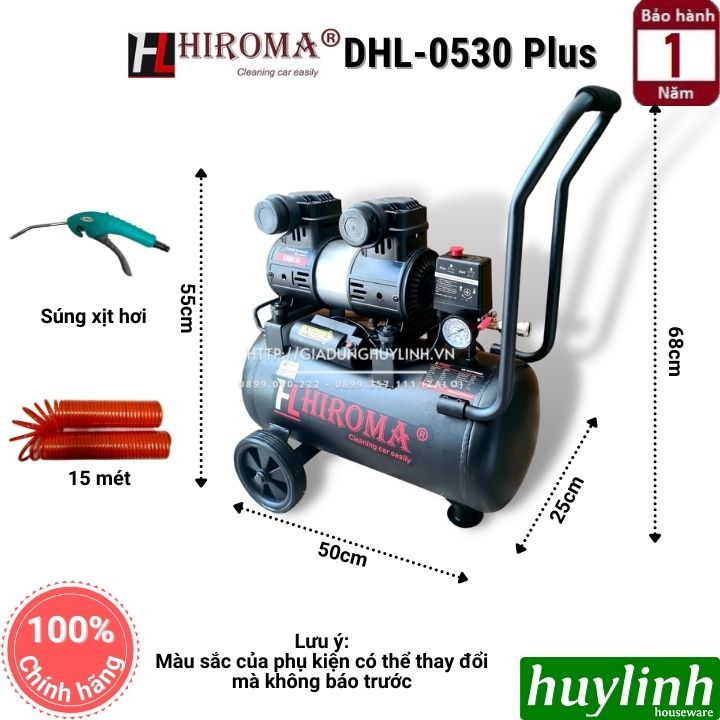 Máy nén khí không dầu Hiroma DHL-0530 Plus