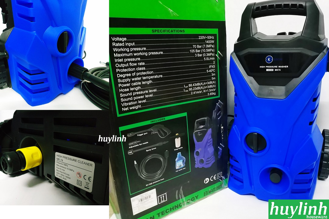 May Rửa Xe Kachi Mk74 1400w Co Binh Bọt Tuyết