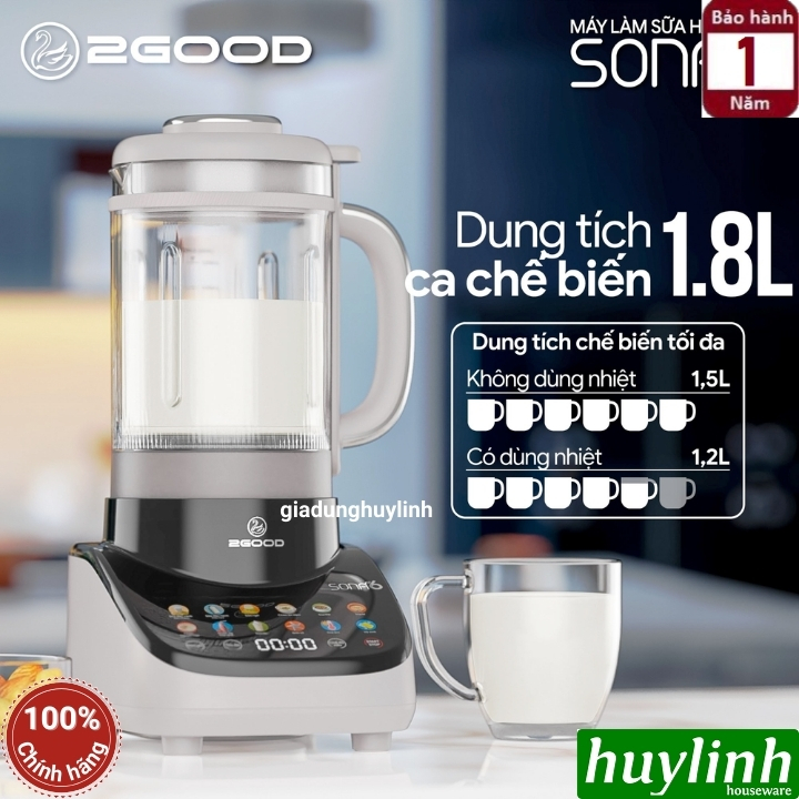 Máy làm sữa hạt đa năng 2Good Sona 6 - 1.8 lít - 12 chức năng [Miễn ship Toàn Quốc] 9