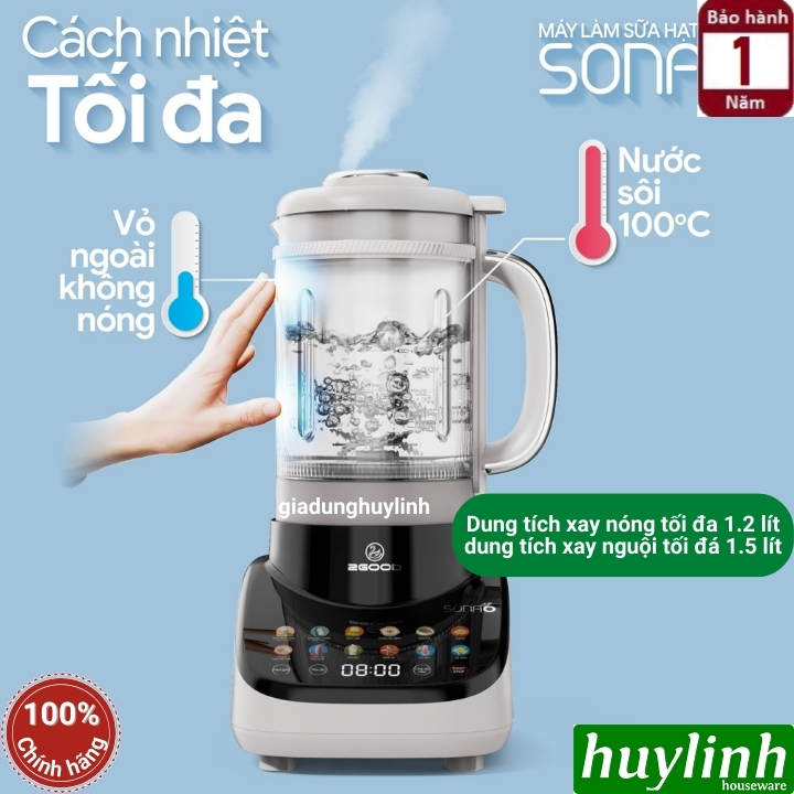 Máy làm sữa hạt đa năng 2Good Sona 6 - 1.8 lít - 12 chức năng [Miễn ship Toàn Quốc] 6