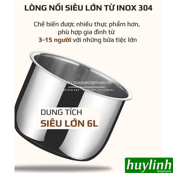 Nồi áp suất điện đa năng Olivo PC60 - 6 lít - 1000W - 16 chức năng 3