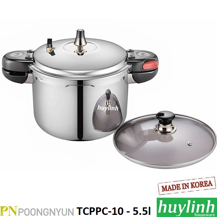 Nồi áp suất Inox đáy từ PoongNyun TCPPC-10 - 5.5 lít - Made in Hàn Quốc