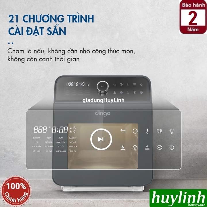 Nồi chiên - hấp hơi nước siêu nhiệt Dingo DSF16 PRO - 16 lít - 21 chức năng 3