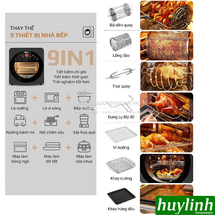 Nồi chiên không dầu điện tử Olivo AF15 - 15 lít - Tặng voucher + Sách HD nấu ăn 2