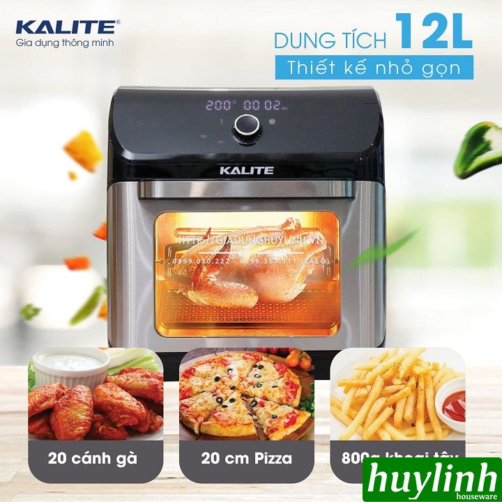 Nồi chiên không dầu Kalite KL-1200 - 12 lít - Tặng kẹp gắp + Bình xịt dầu 4