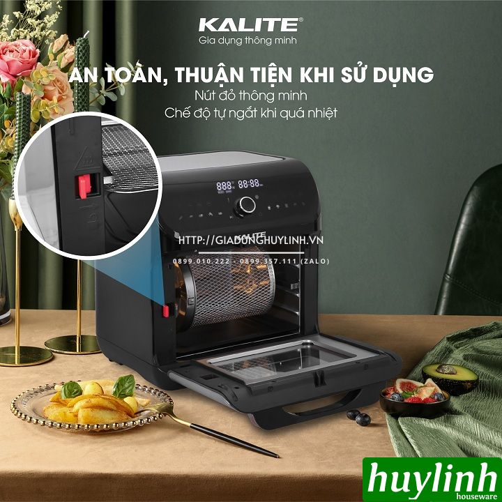 Nồi chiên không dầu Kalite KL-1200 - 12 lít - Tặng kẹp gắp + Bình xịt dầu 6