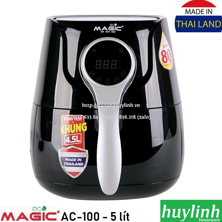 Nồi chiên không dầu điện tử Magic ECO AC-100 - 5 lít - Made in Thái Lan