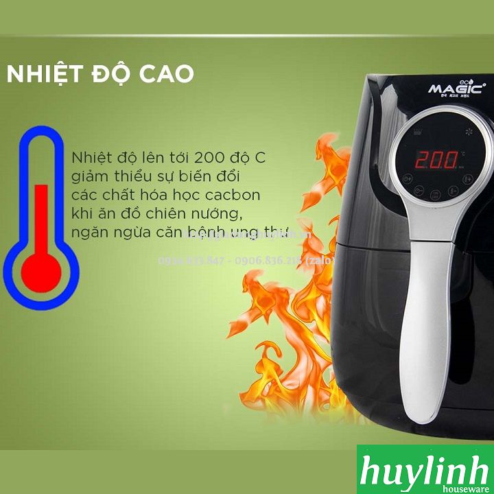 Nồi chiên không dầu điện tử Magic ECO AC-100 - 5 lít - Made in Thái Lan 5