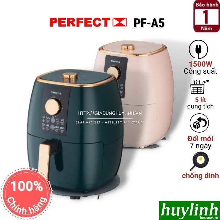 Nồi chiên không dầu Perfect PF-A5 - 5 lít [A5P - A5G]