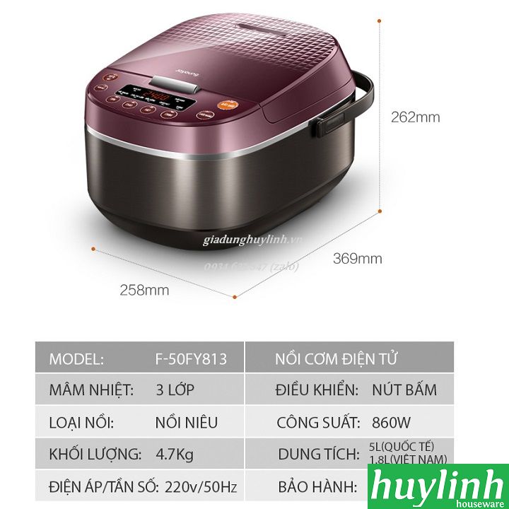 Nồi cơm niêu điện tử Joyoung F-50FY13 - 1.8 lít 6