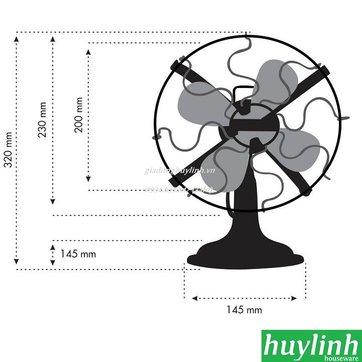 Quạt bàn kiểu cổ Sinwa B150 2