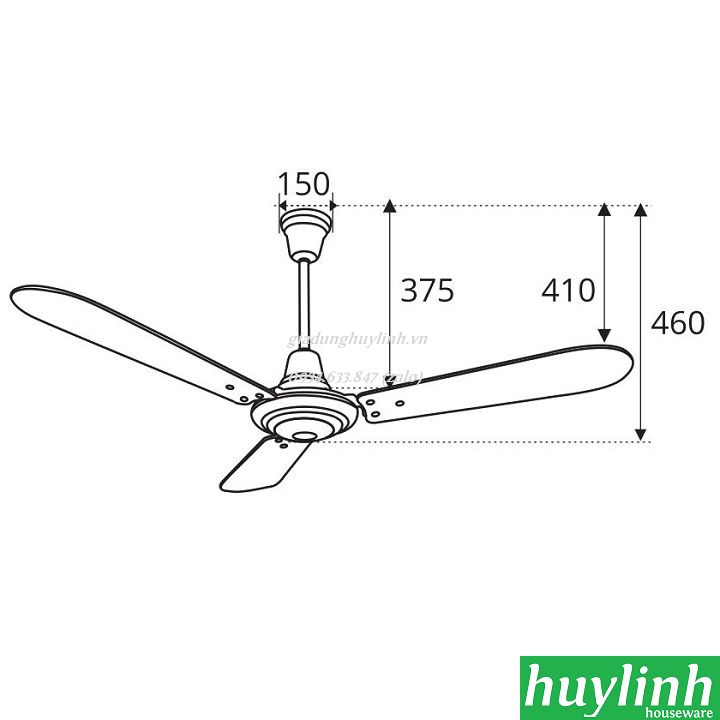 Quạt trần cánh gỗ Sinwa F611 ORB 