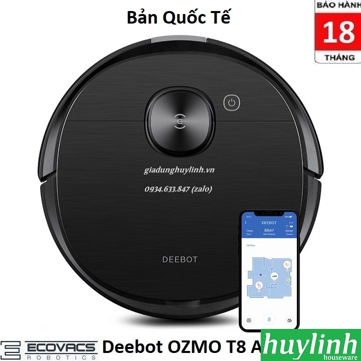 Robot hút bụi lau nhà Ecovacs Deebot OZMO T8 AIVI