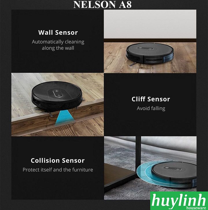 Robot hút bụi lau nhà Probot Nelson A8 AI Panoview 7