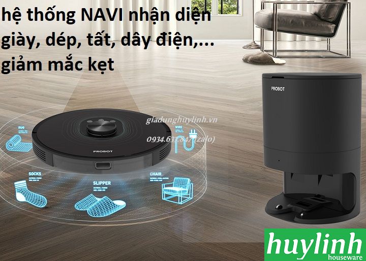 Robot hút bụi lau nhà Probot Nelson A9 Max - tự động đô rác 6