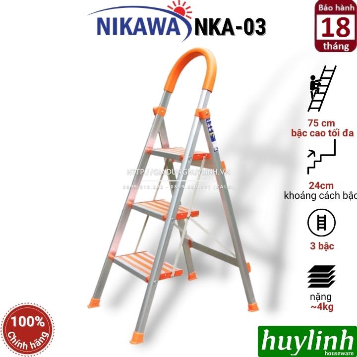 Thang nhôm ghế Nikawa NKA-03 - 3 bậc - 75cm