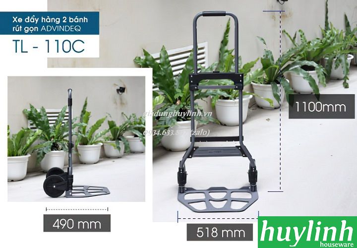 Xe đẩy hàng Advindeq TL-110C - 110kg - 2 bánh rút gọn 3