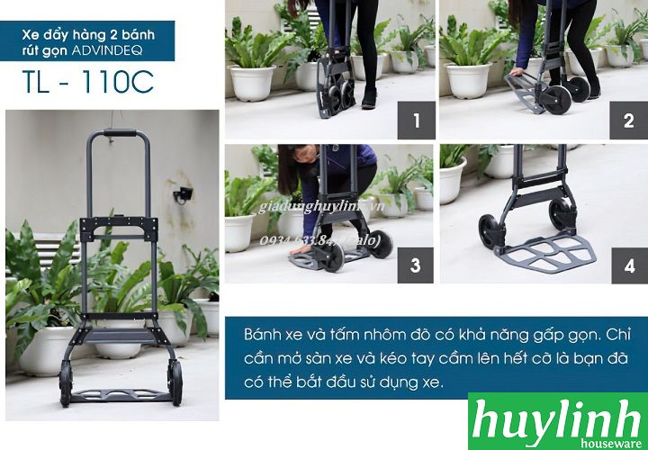 Xe đẩy hàng Advindeq TL-110C - 110kg - 2 bánh rút gọn 5