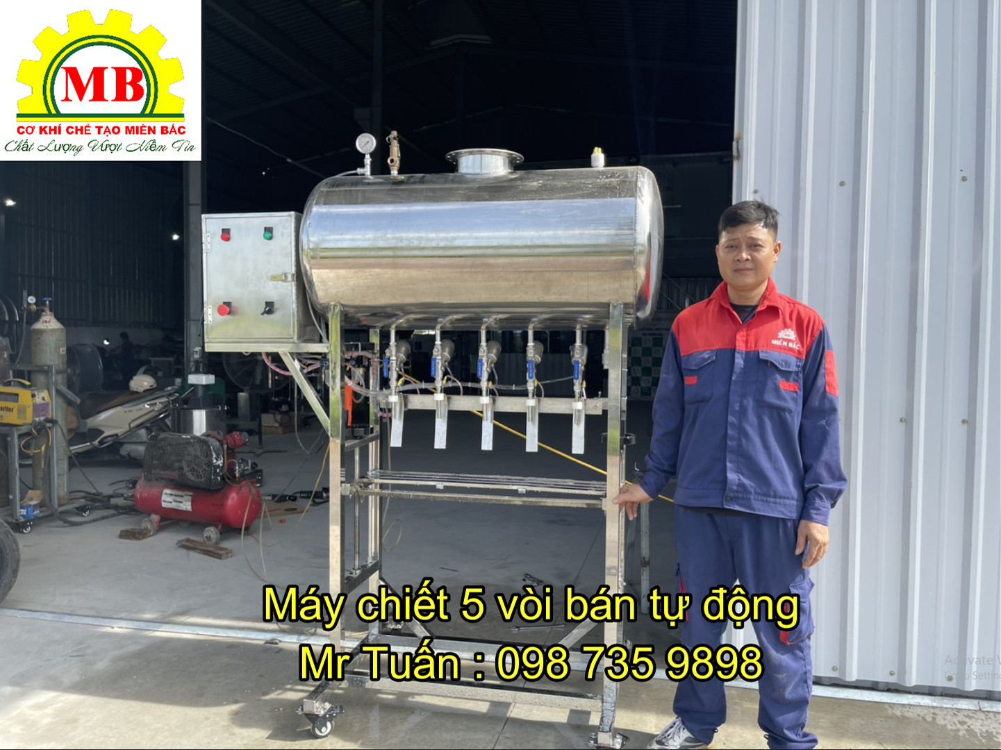 Máy chiết 5 vòi bán tự động